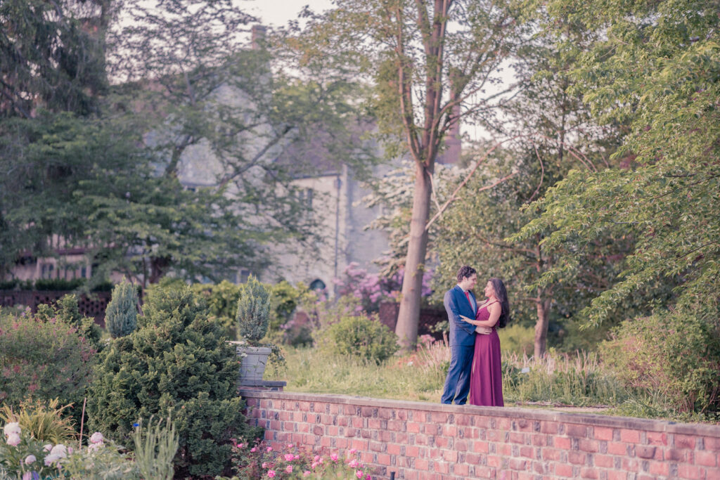Enchanting english garden engagement session at Planting Fields